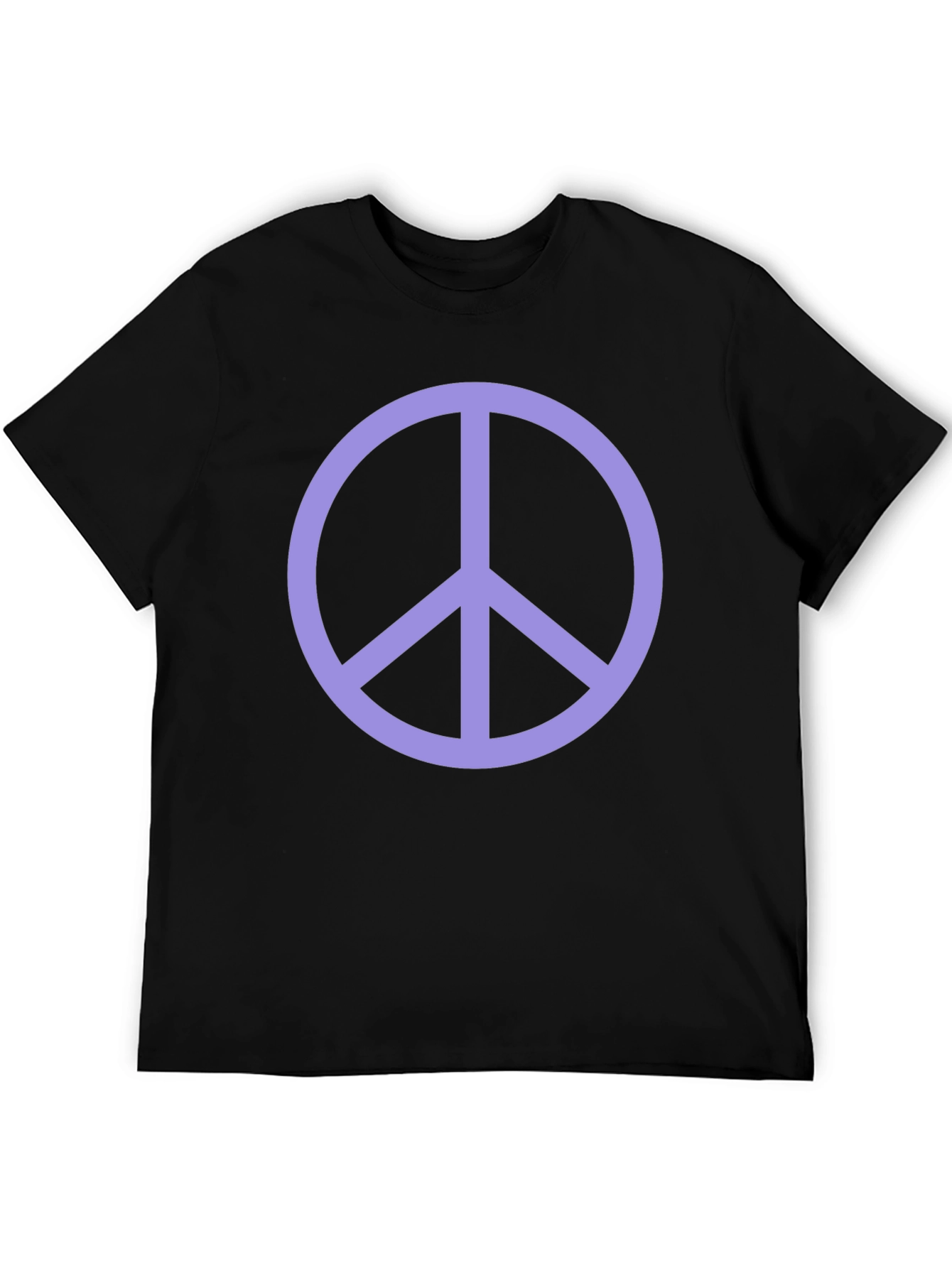 Peace Sign Graphic Tee - Black Crew Neck T-Shirt