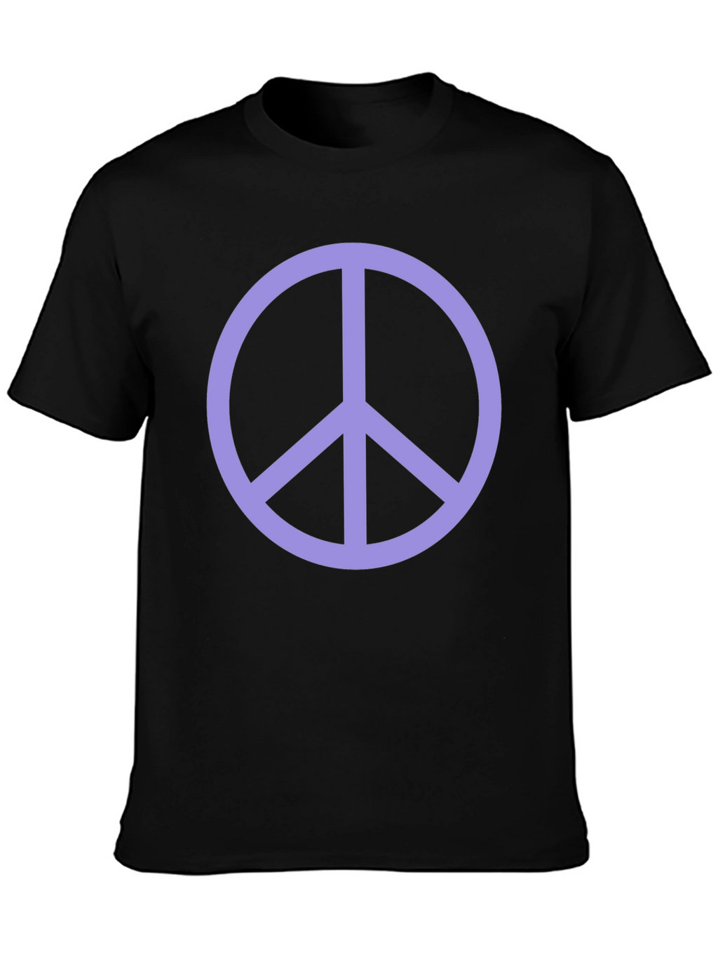 Peace Sign Graphic Tee - Black Crew Neck T-Shirt
