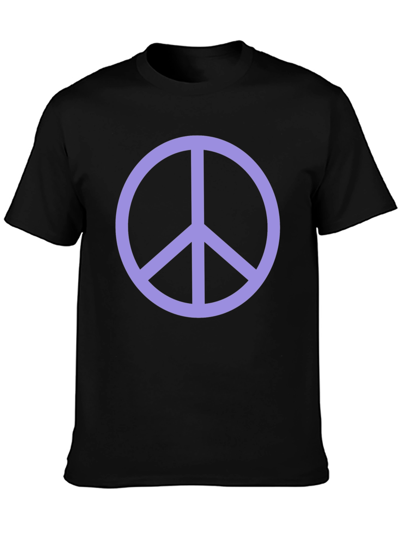 Peace Sign Graphic Tee - Black Crew Neck T-Shirt