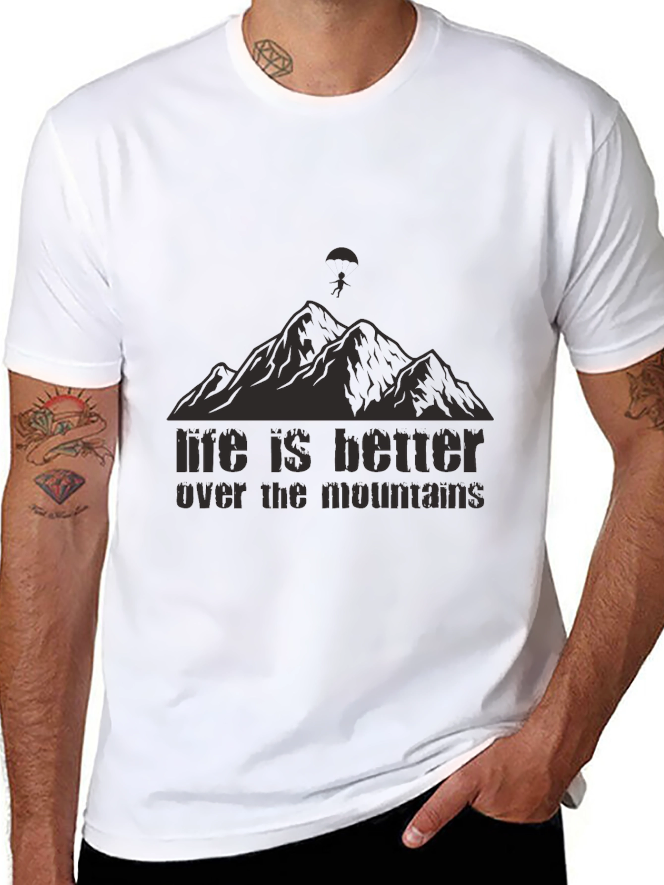 Life is Better Over The Mountains Black T-Shirt