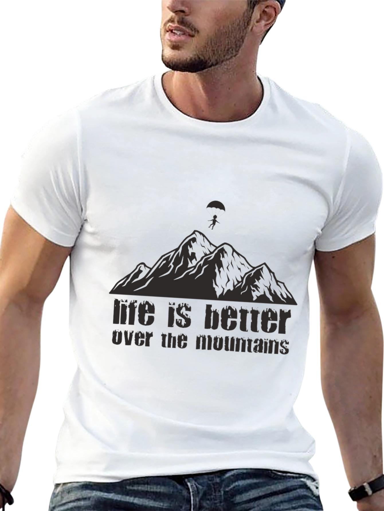 Life is Better Over The Mountains Black T-Shirt