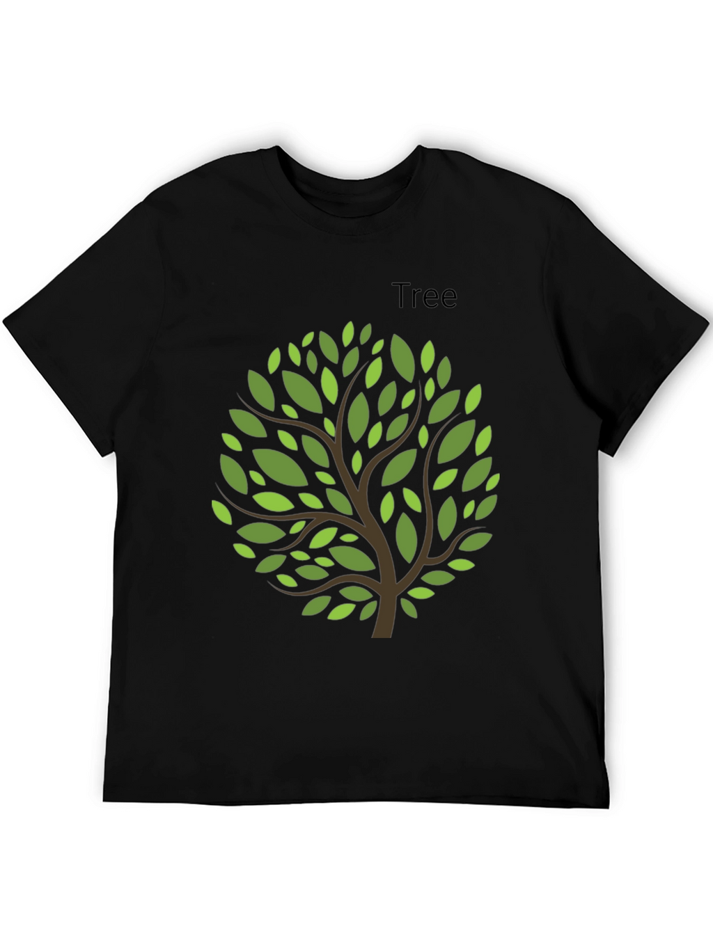 Nature Inspired Tree Graphic Tee - Black
