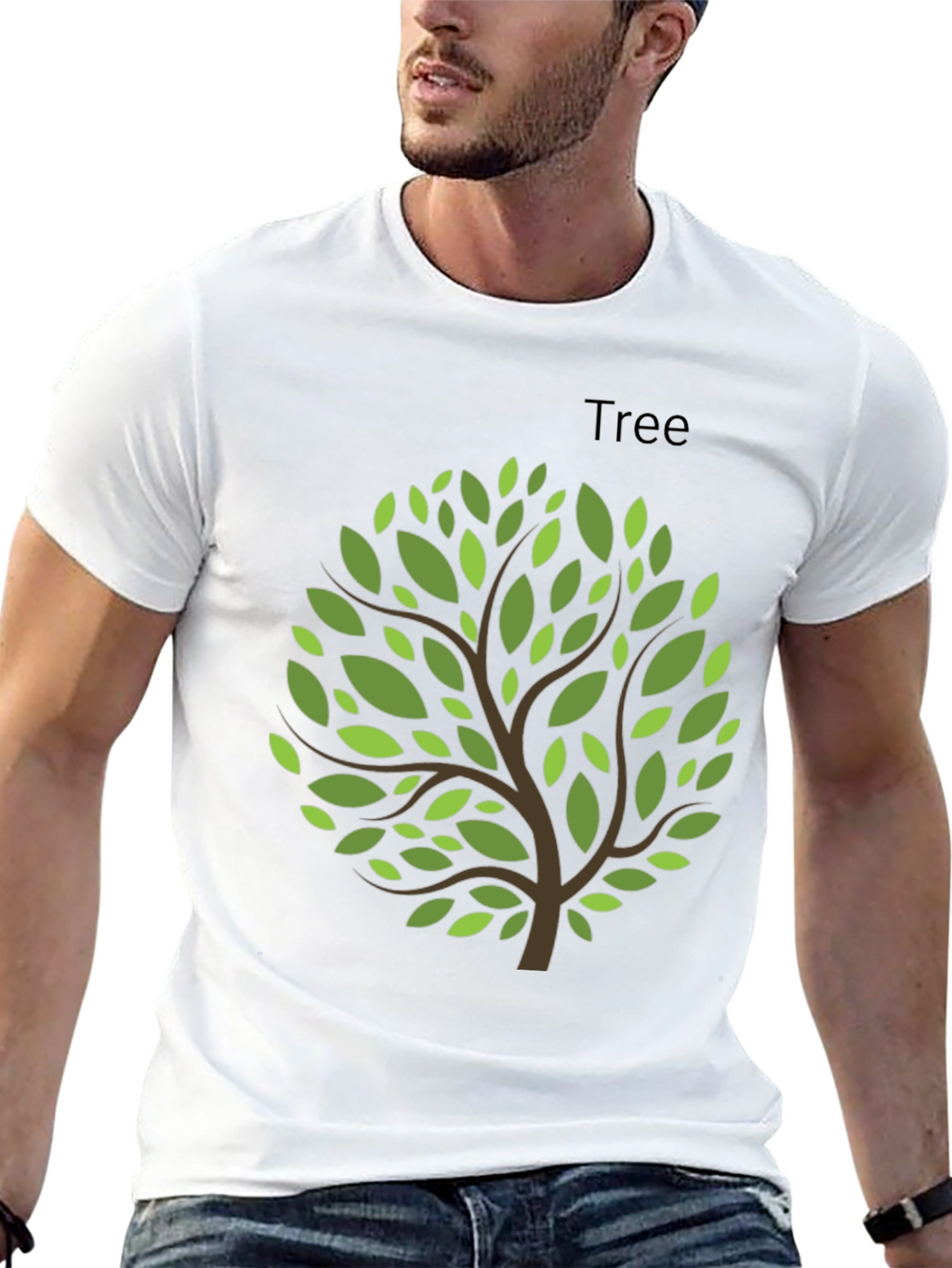 Nature Inspired Tree Graphic Tee - Black