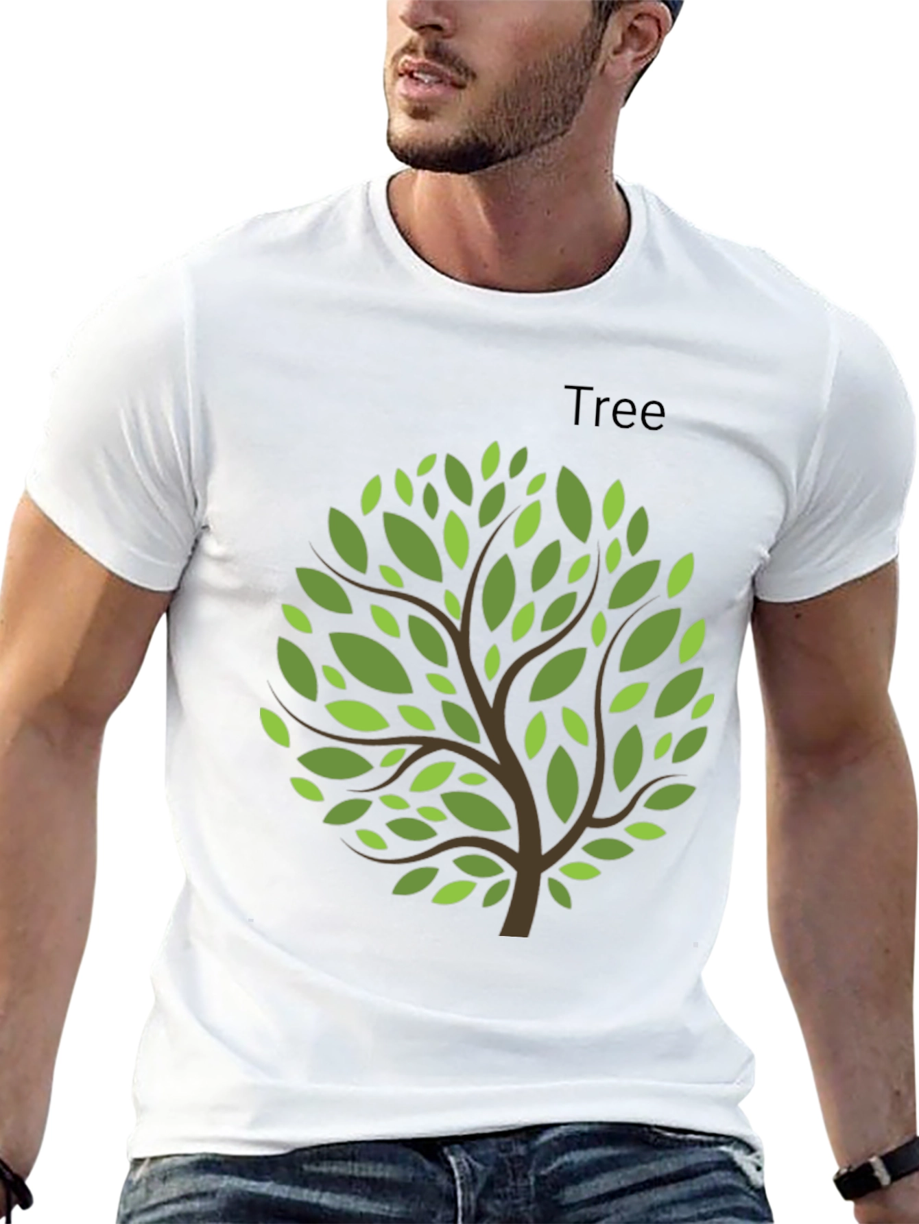 Nature Inspired Tree Graphic Tee - Black