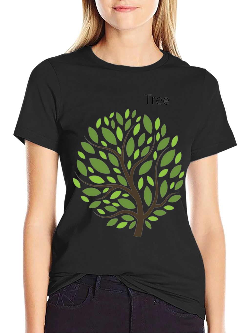 Nature Inspired Tree Graphic Tee - Black