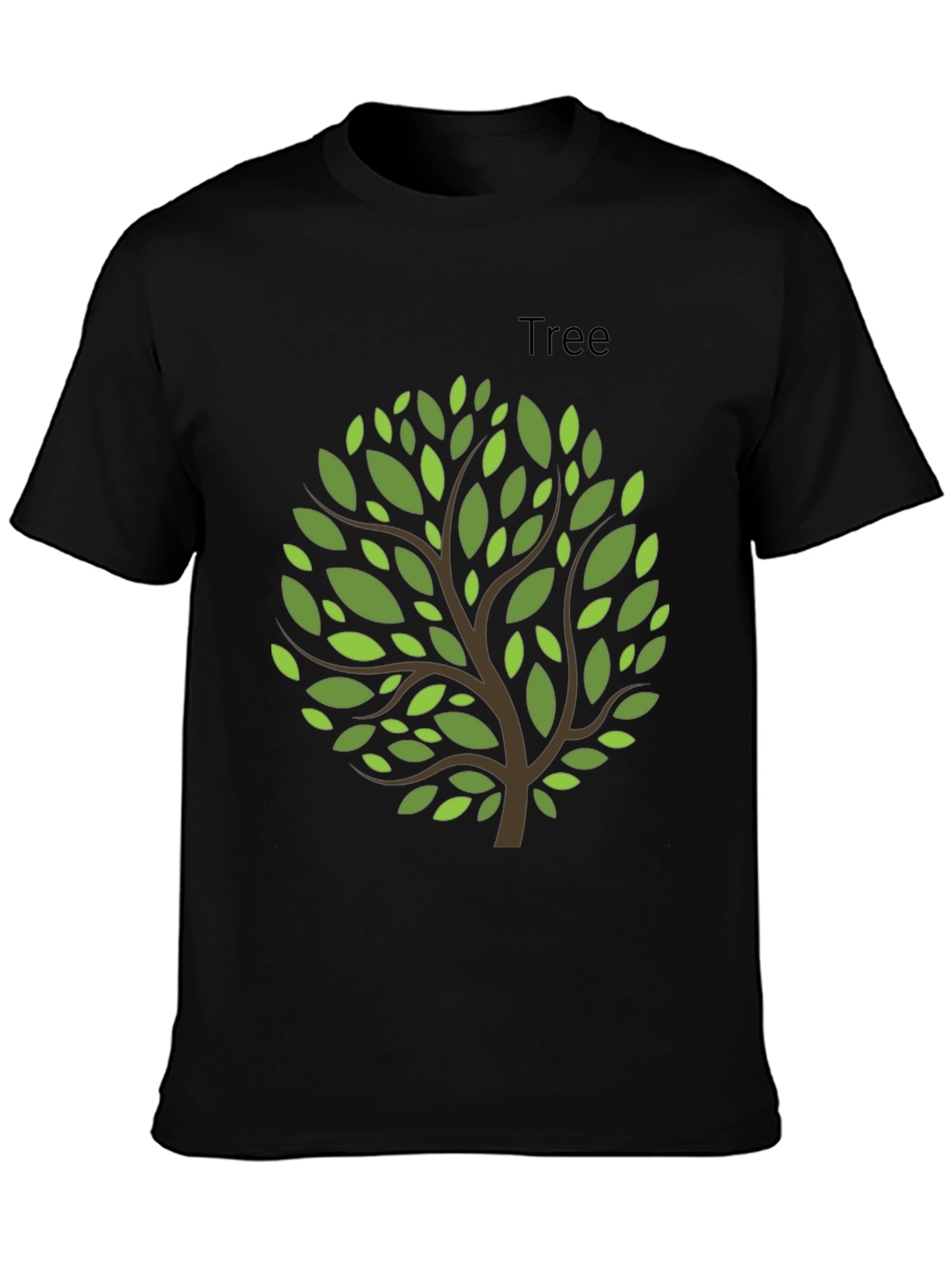 Nature Inspired Tree Graphic Tee - Black