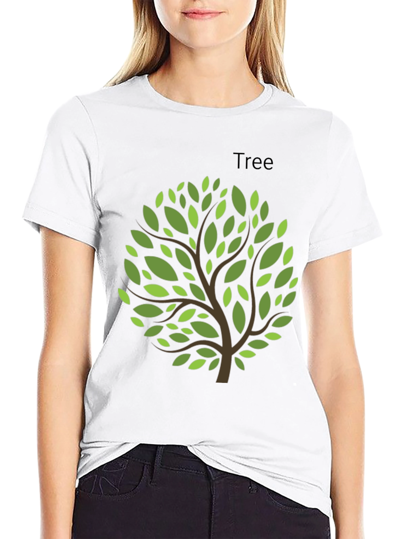 Nature Inspired Tree Graphic Tee - Black