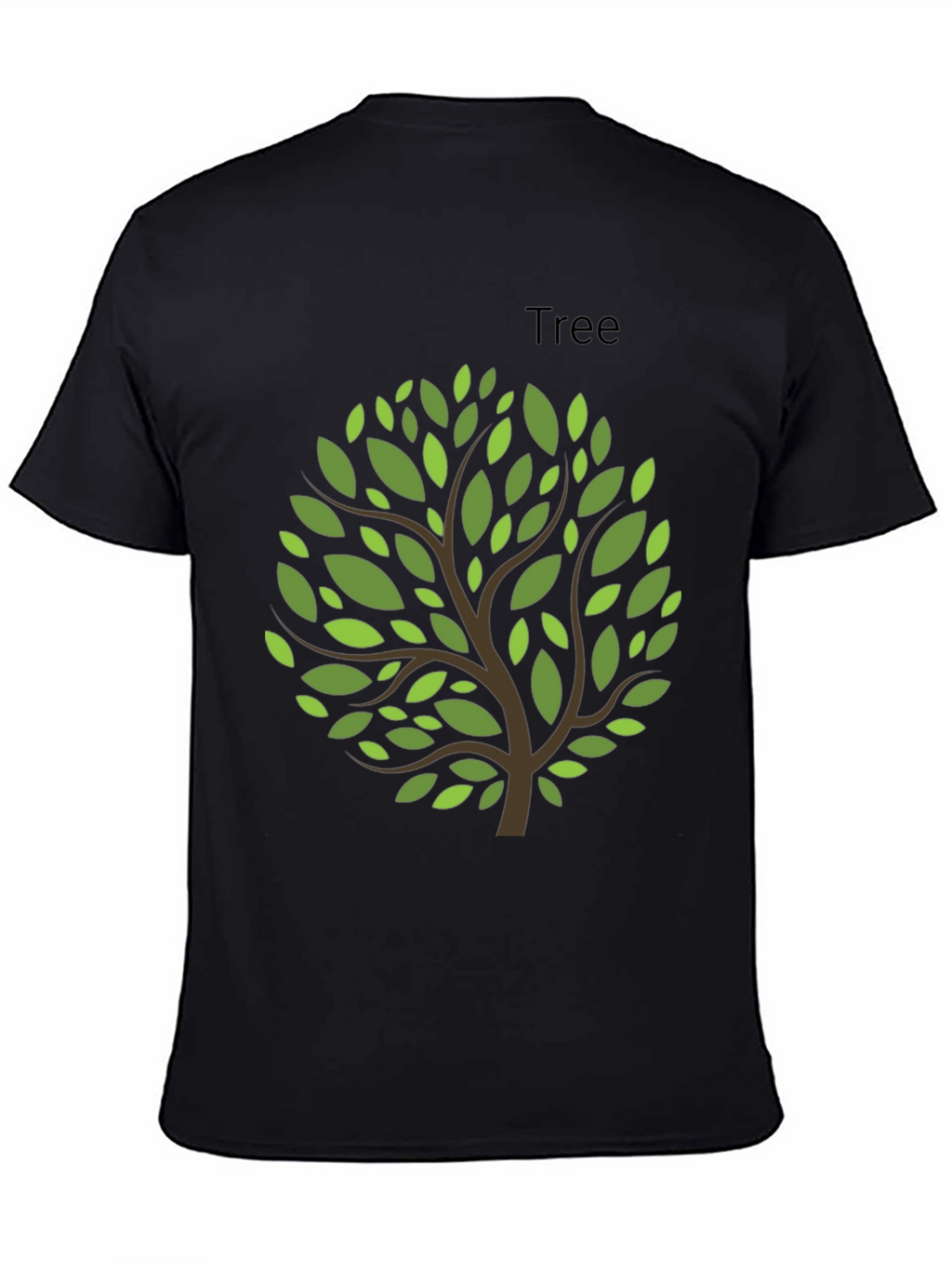 Nature Inspired Tree Graphic Tee - Black