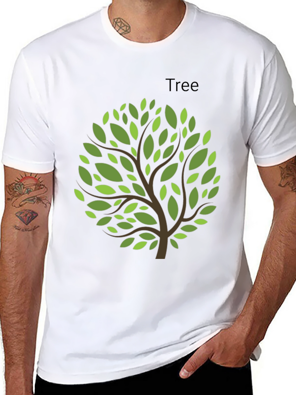 Nature Inspired Tree Graphic Tee - Black