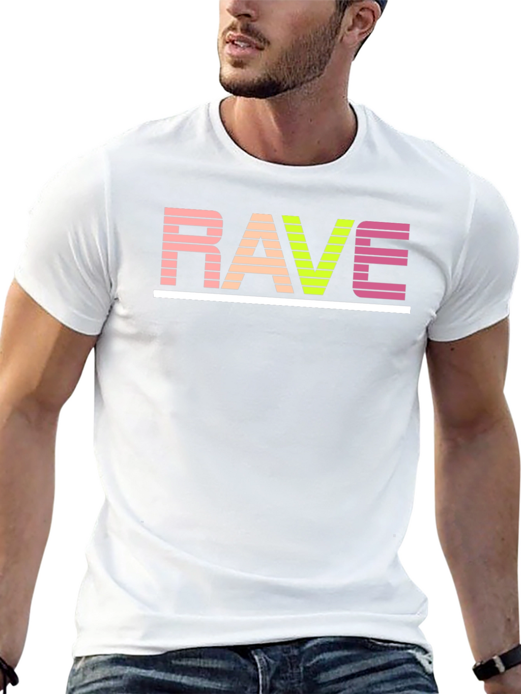 Rave Retro Striped Graphic Tee