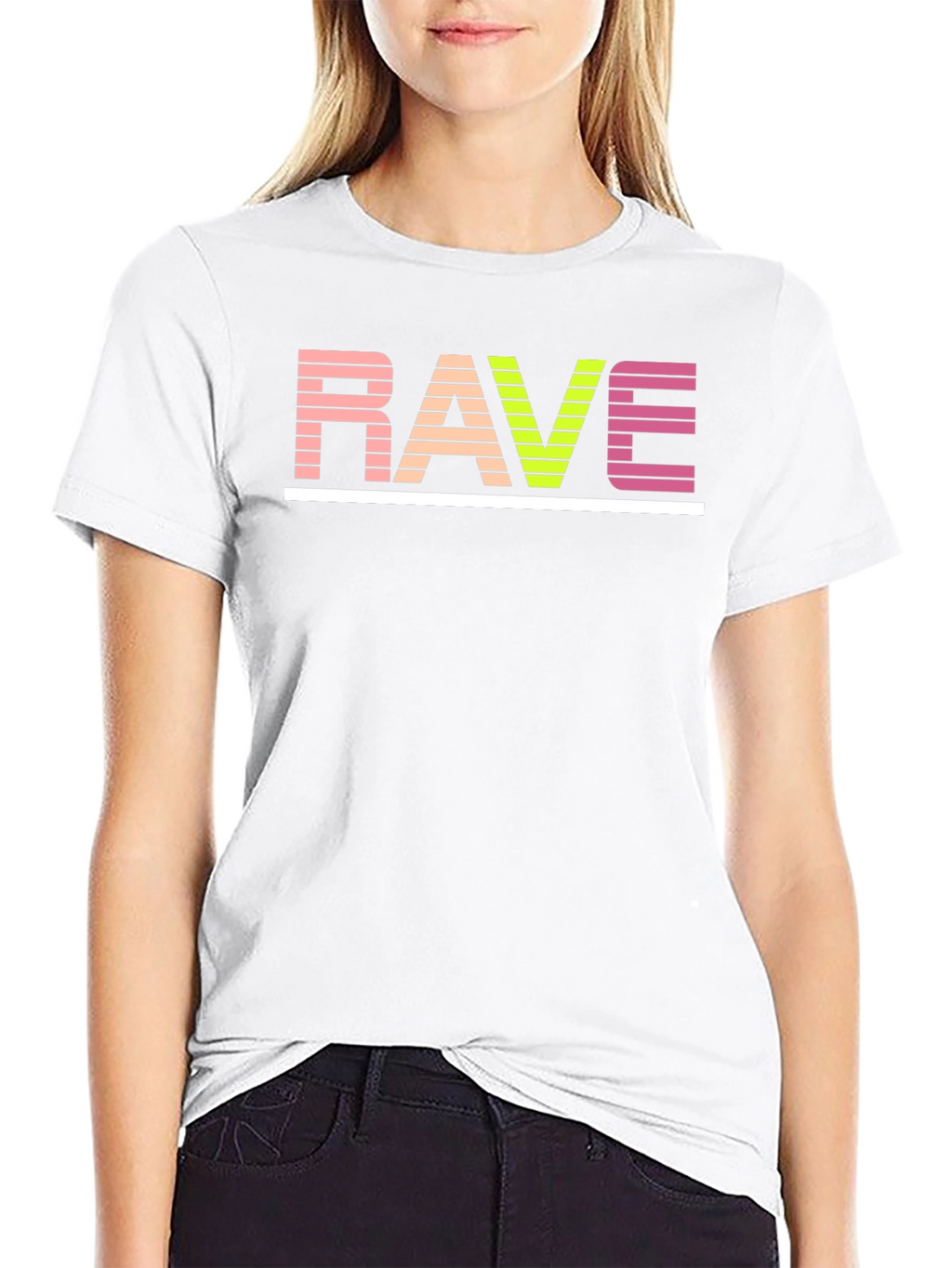 Rave Retro Striped Graphic Tee