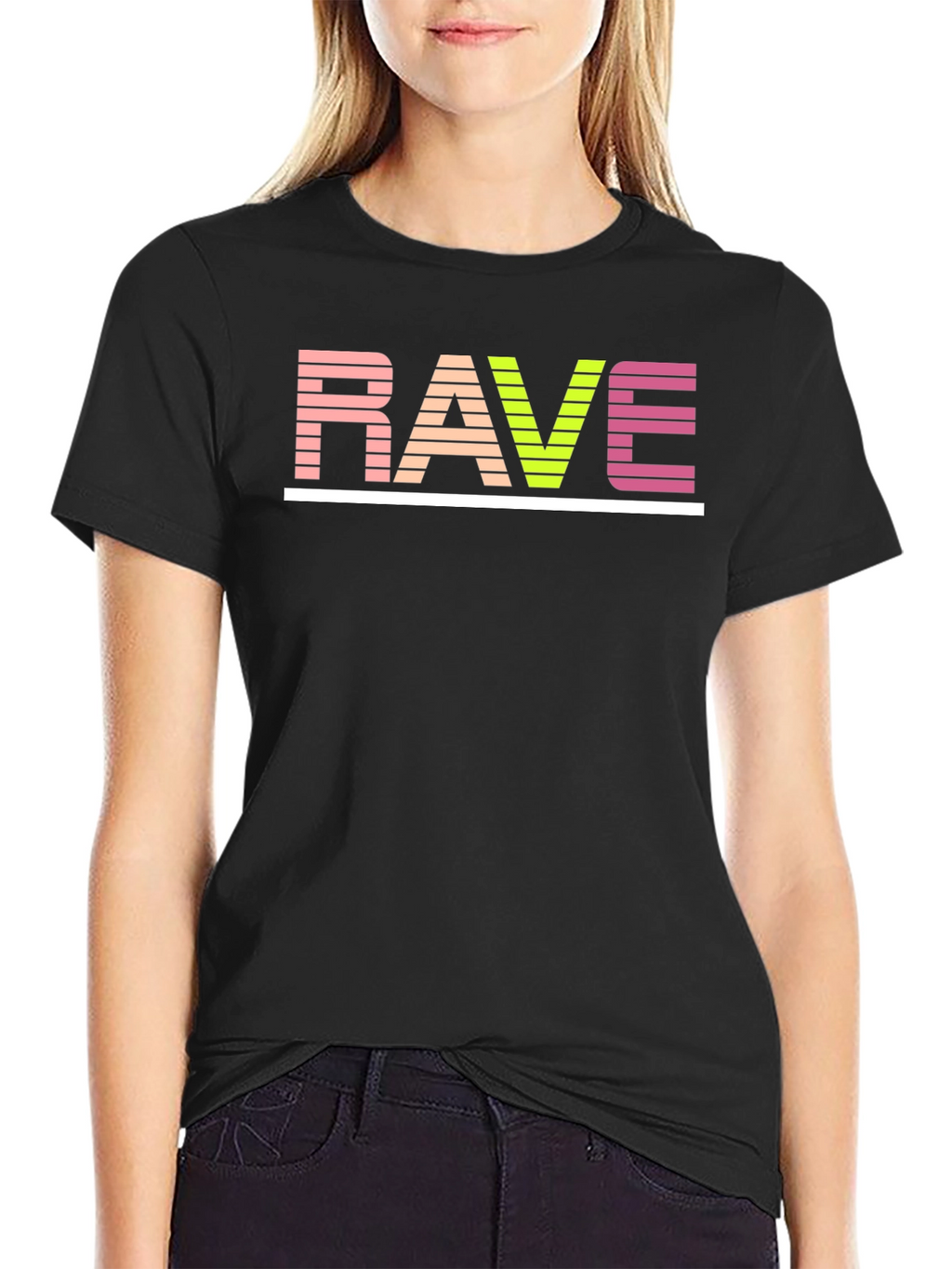 Rave Retro Striped Graphic Tee