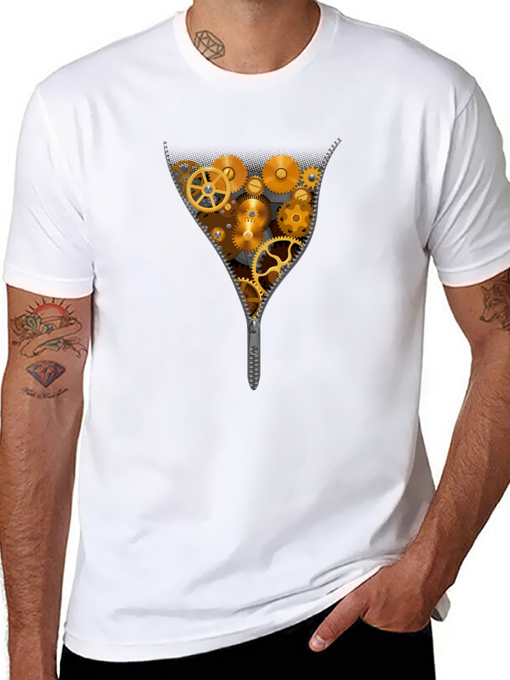Gear Zipper T-Shirt