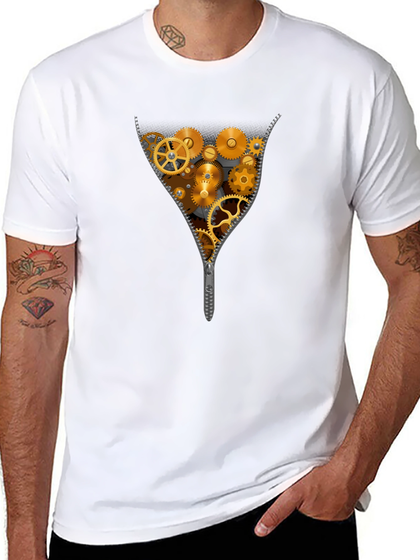 Gear Zipper T-Shirt