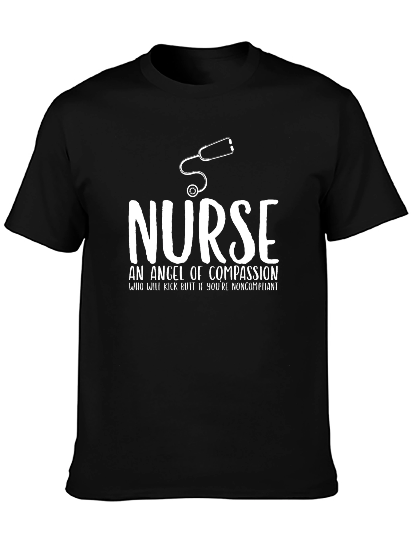Nurse Angel of Compassion Black T-Shirt