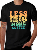 Less Stress More Coffee Retro T-Shirt