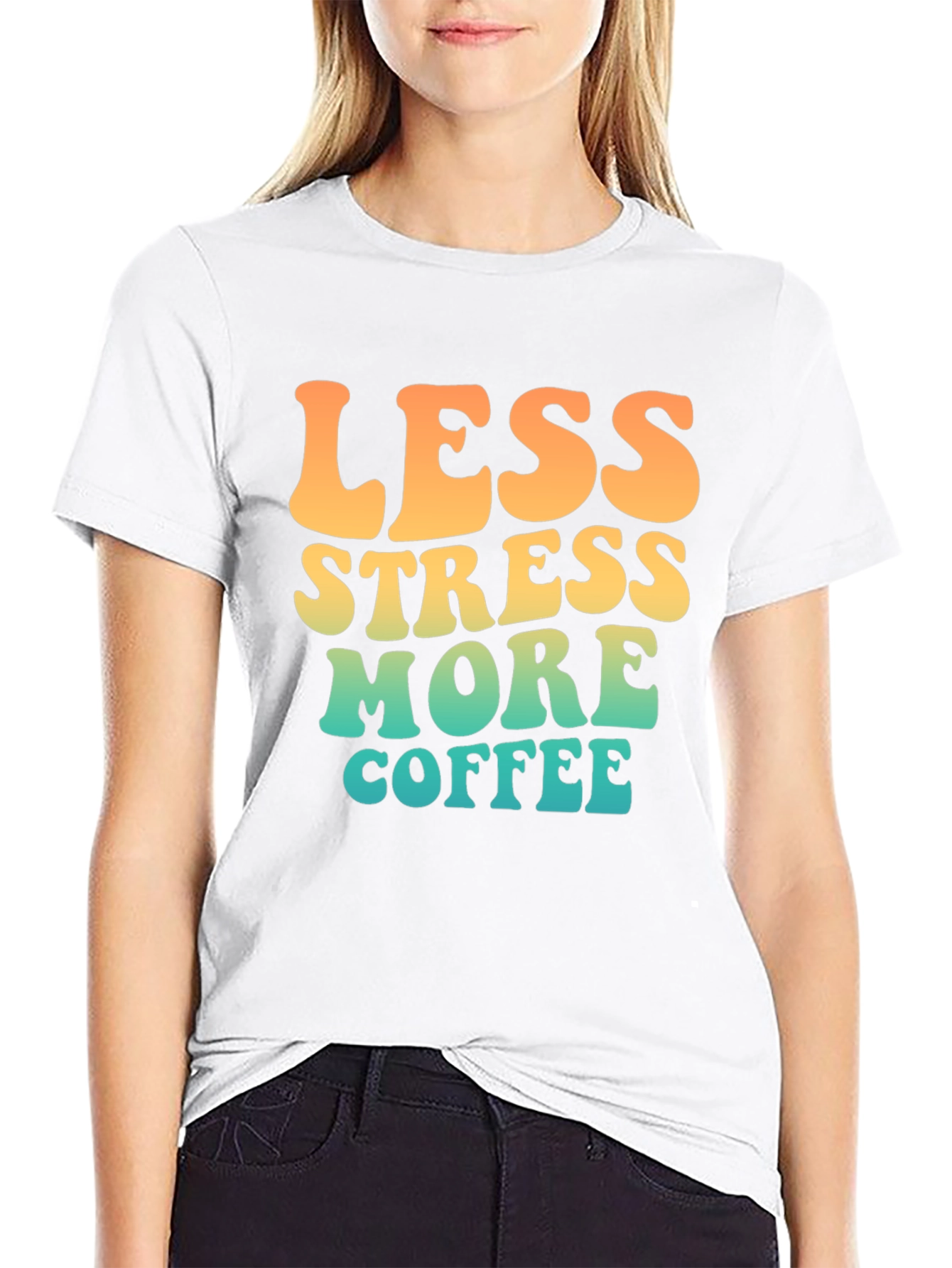 Less Stress More Coffee Retro T-Shirt