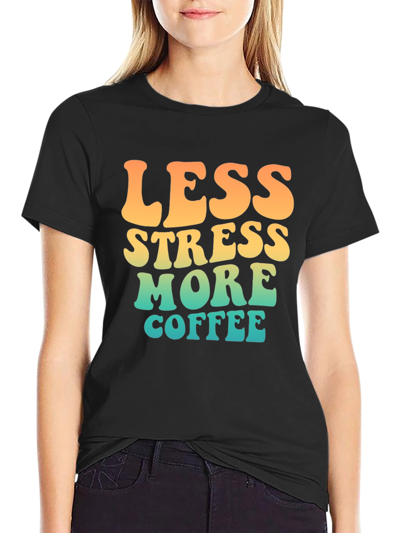 Less Stress More Coffee Retro T-Shirt