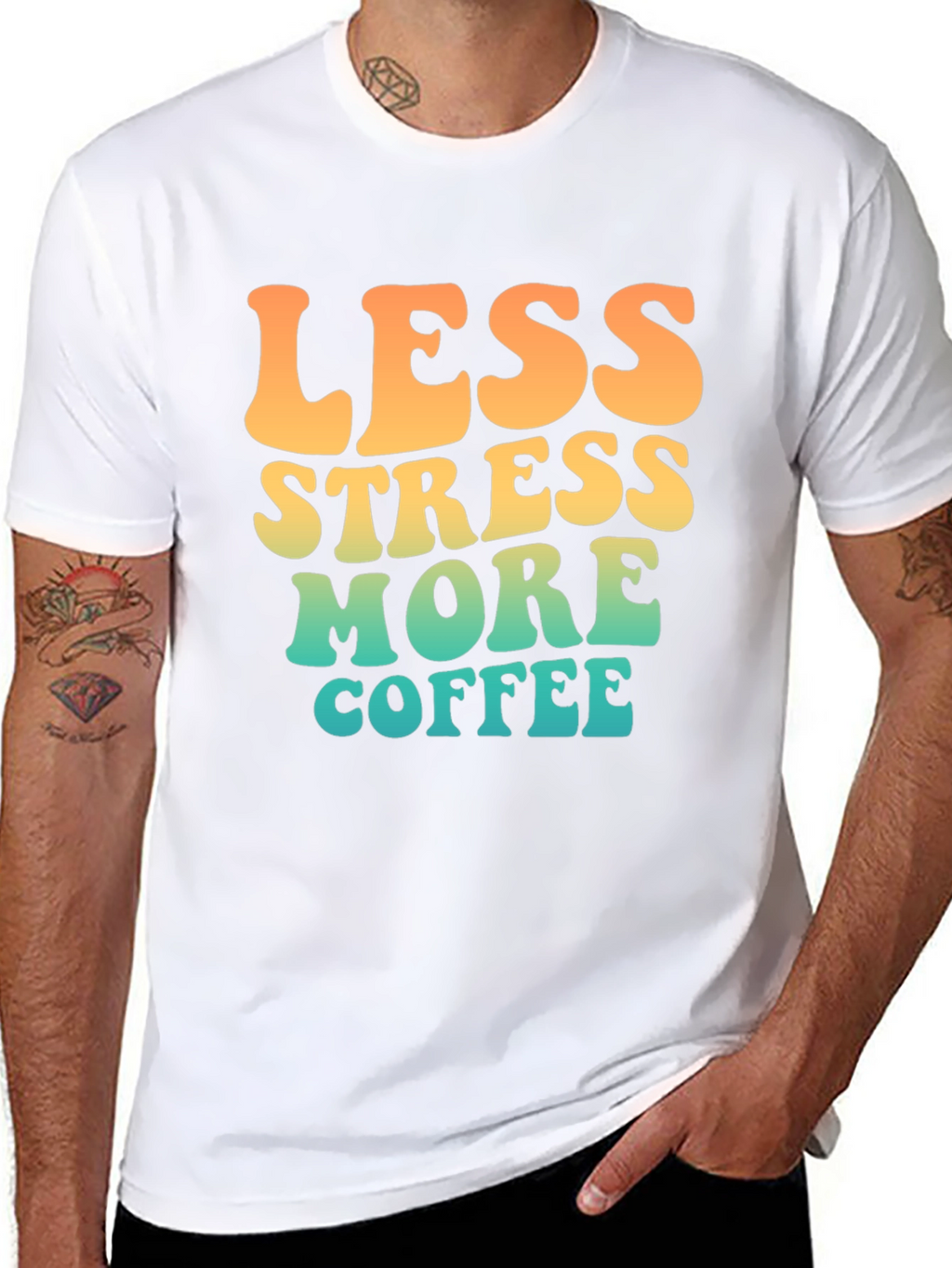 Less Stress More Coffee Retro T-Shirt