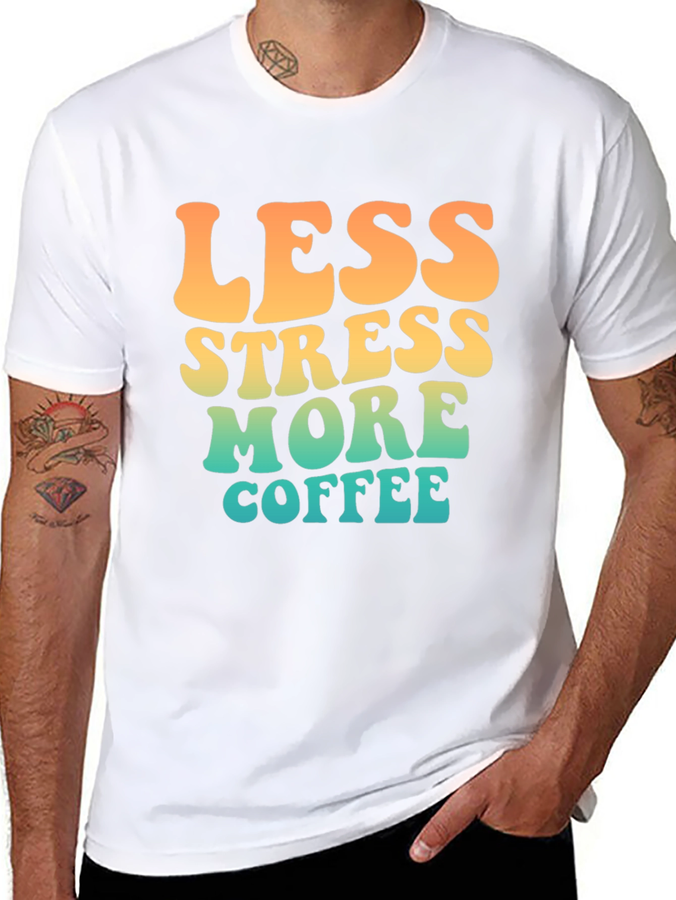Less Stress More Coffee Retro T-Shirt