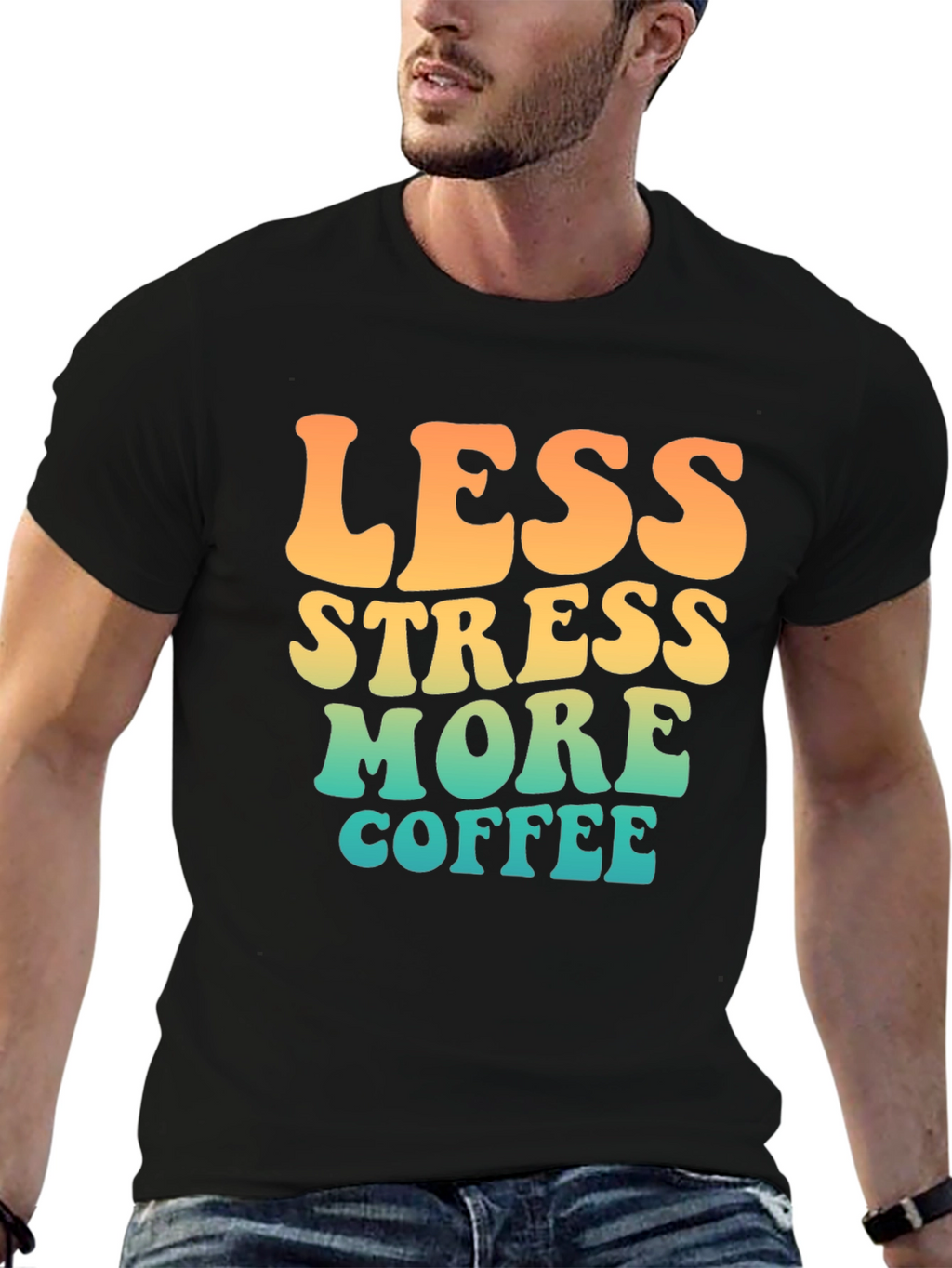 Less Stress More Coffee Retro T-Shirt