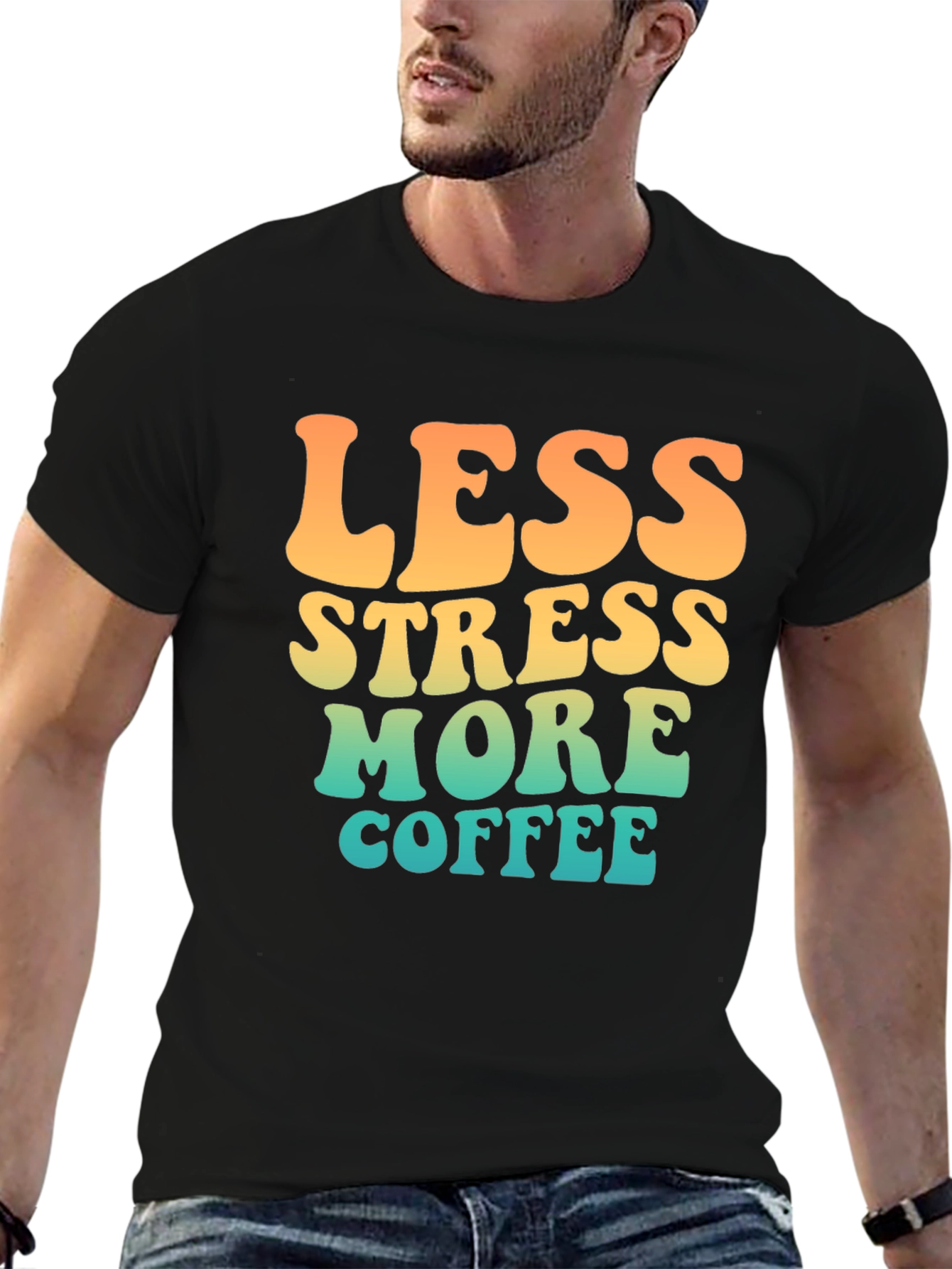 Less Stress More Coffee Retro T-Shirt