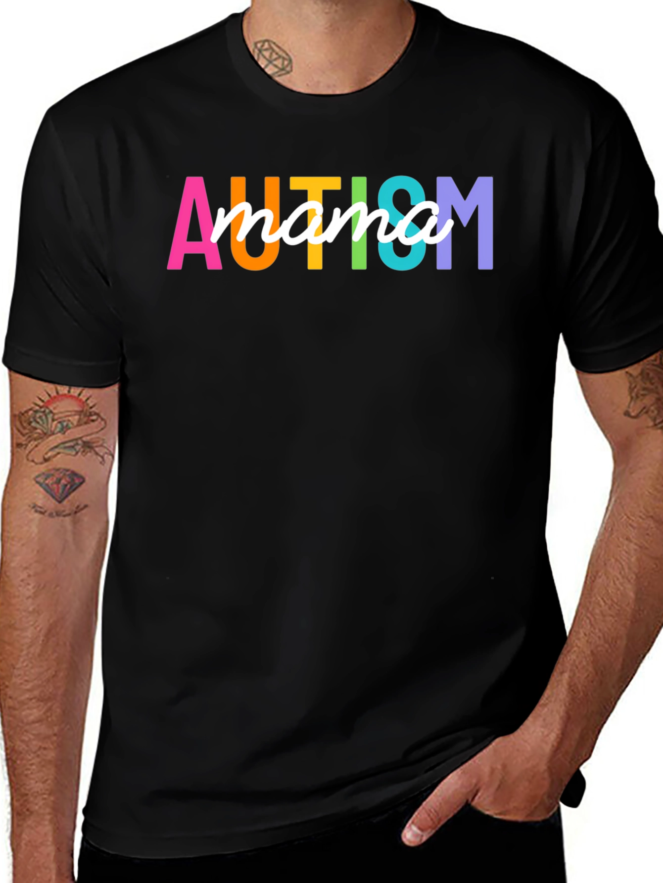 Autism Mama Graphic T-Shirt - Colorful Support Tee