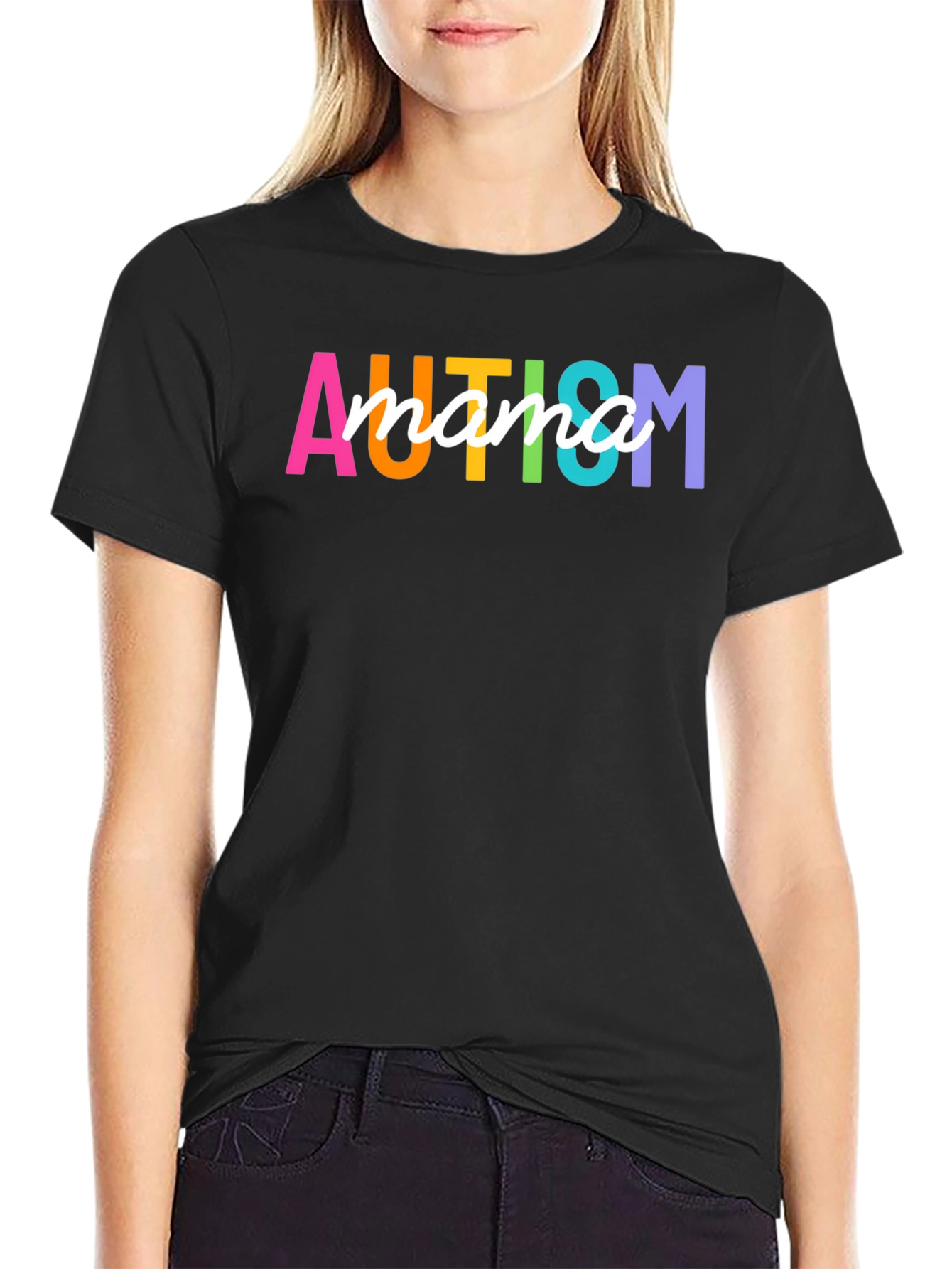 Autism Mama Graphic T-Shirt - Colorful Support Tee