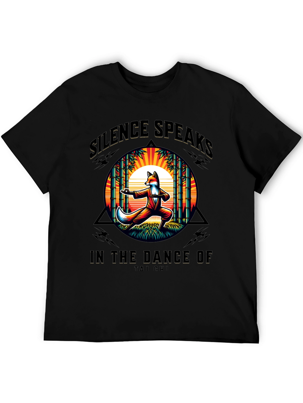 Silence Speaks Tai Chi Fox Graphic T-Shirt