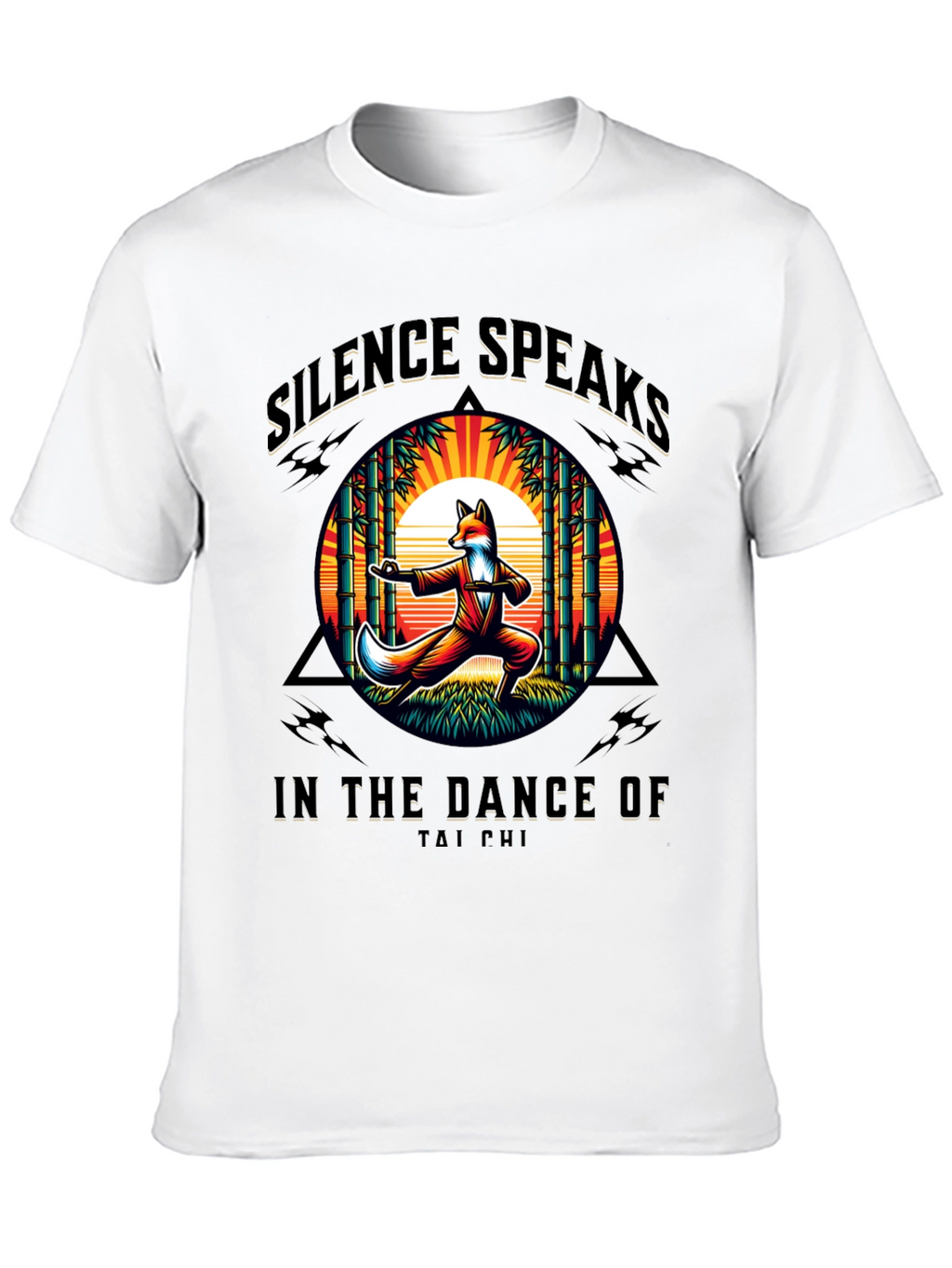 Silence Speaks Tai Chi Fox Graphic T-Shirt
