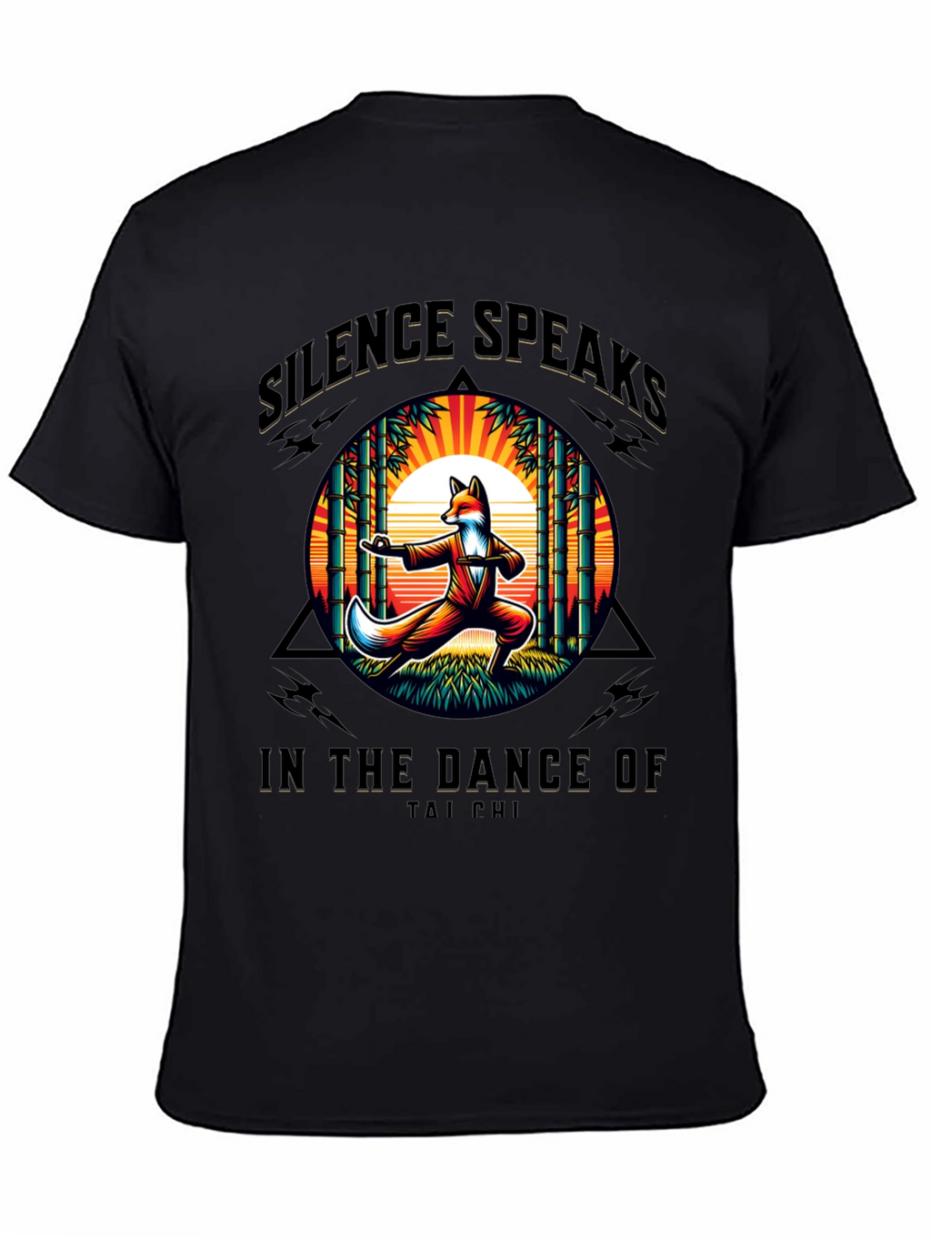 Silence Speaks Tai Chi Fox Graphic T-Shirt