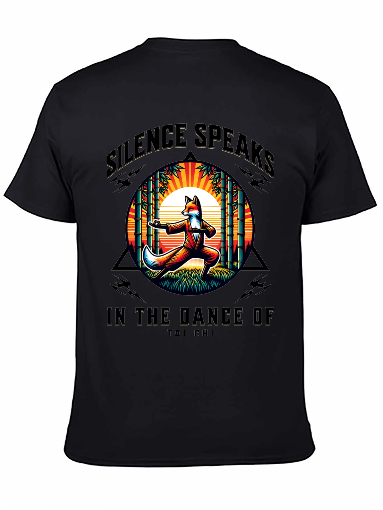 Silence Speaks Tai Chi Fox Graphic T-Shirt