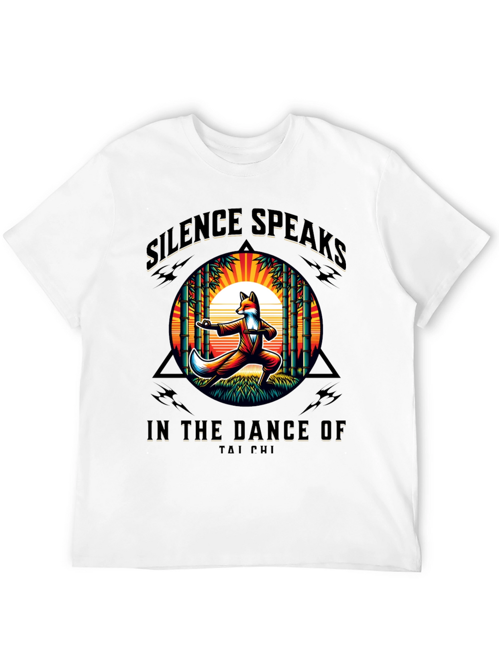 Silence Speaks Tai Chi Fox Graphic T-Shirt