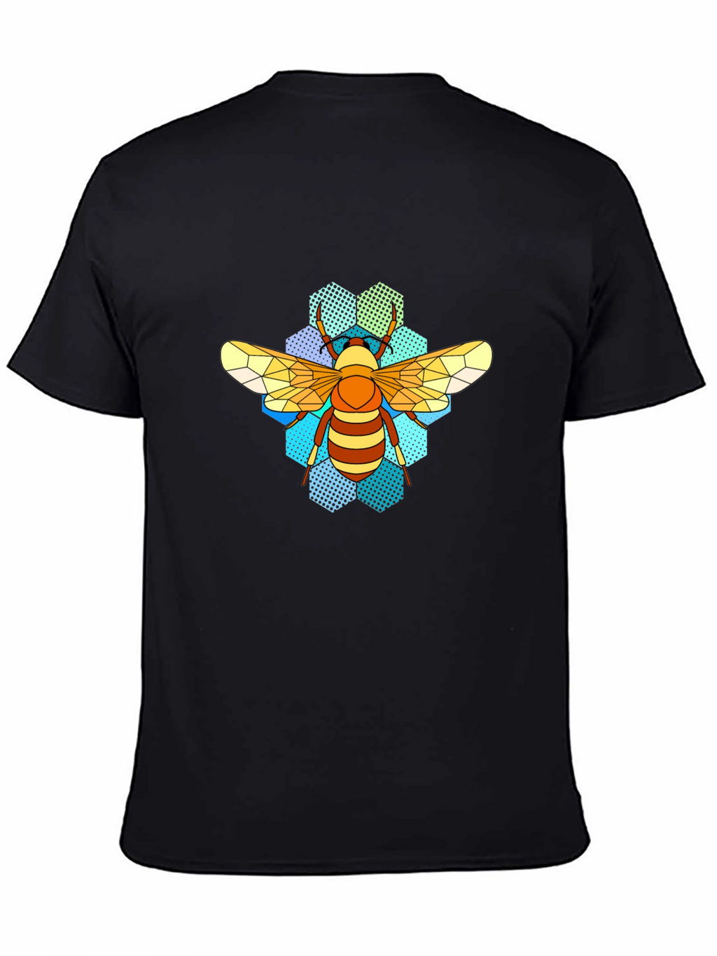 Honeycomb Bee T-Shirt - Geometric Insect Design