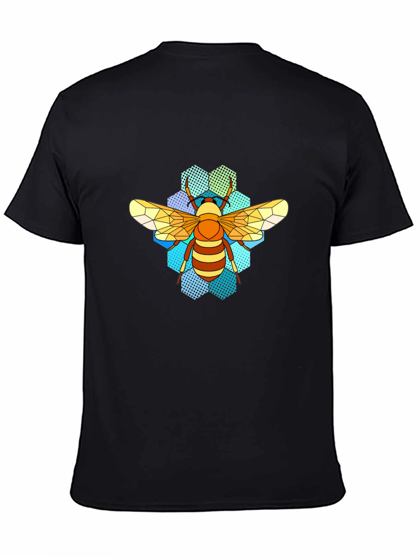 Honeycomb Bee T-Shirt - Geometric Insect Design