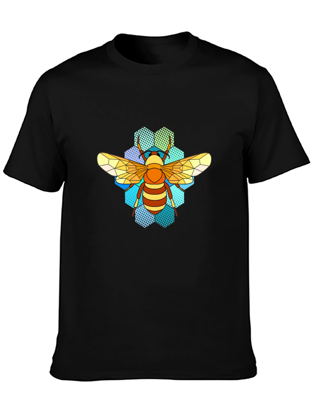 Honeycomb Bee T-Shirt - Geometric Insect Design
