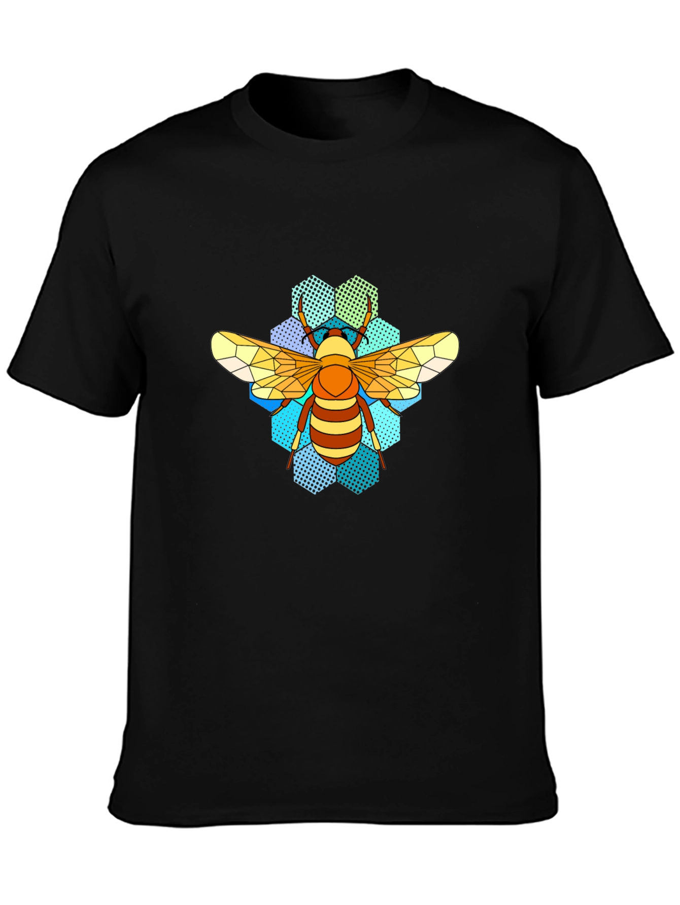 Honeycomb Bee T-Shirt - Geometric Insect Design