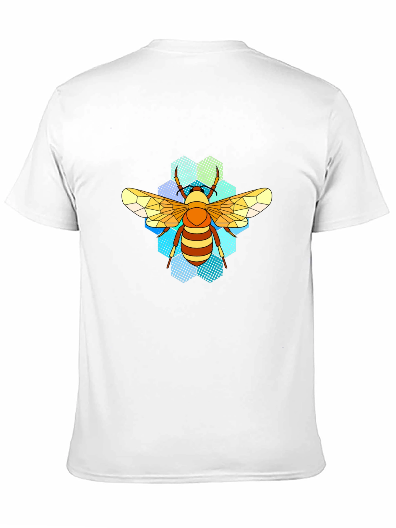 Honeycomb Bee T-Shirt - Geometric Insect Design
