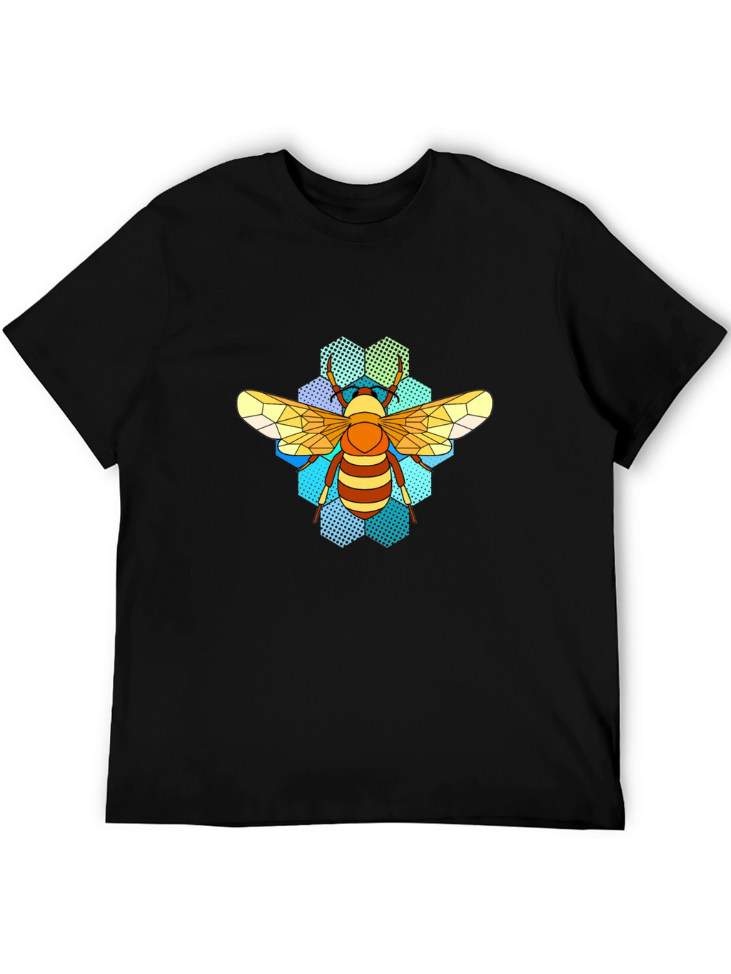 Honeycomb Bee T-Shirt - Geometric Insect Design
