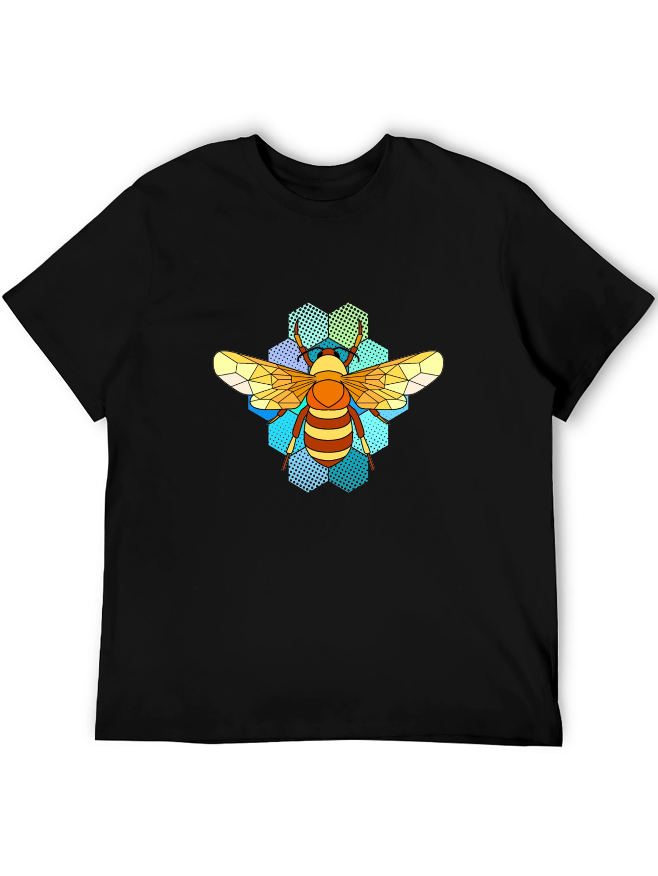 Honeycomb Bee T-Shirt - Geometric Insect Design