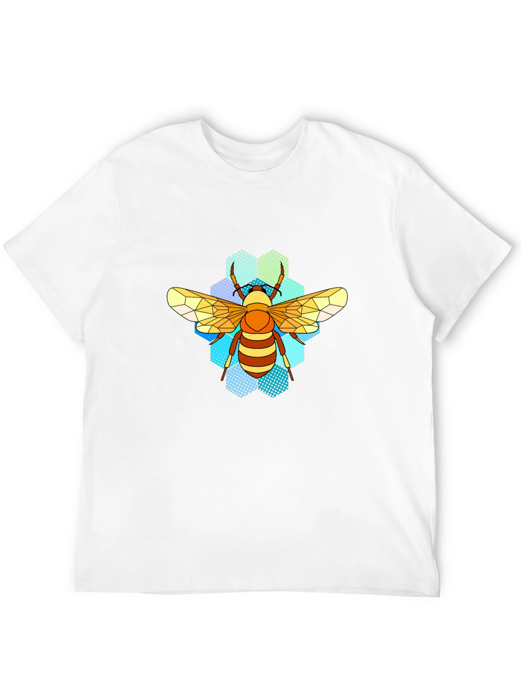 Honeycomb Bee T-Shirt - Geometric Insect Design