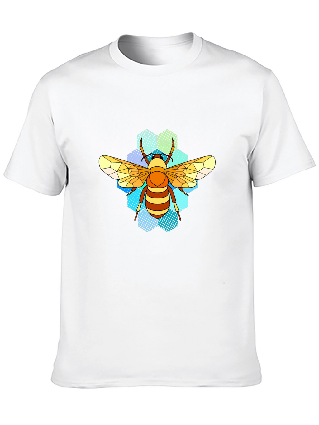 Honeycomb Bee T-Shirt - Geometric Insect Design