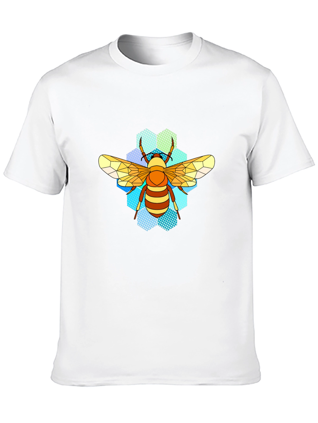 Honeycomb Bee T-Shirt - Geometric Insect Design