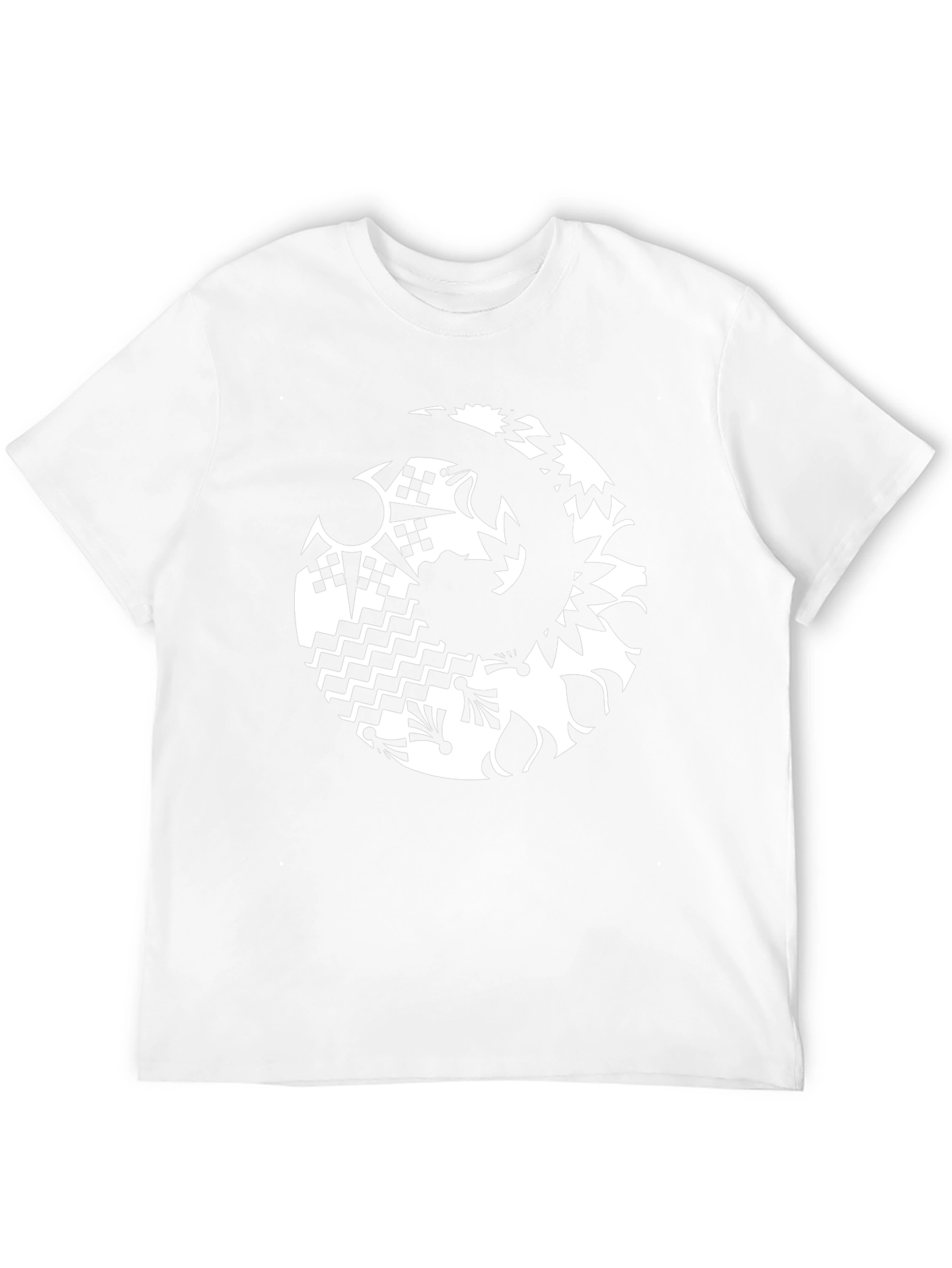 Abstract Graphic Tee - Black Casual Style