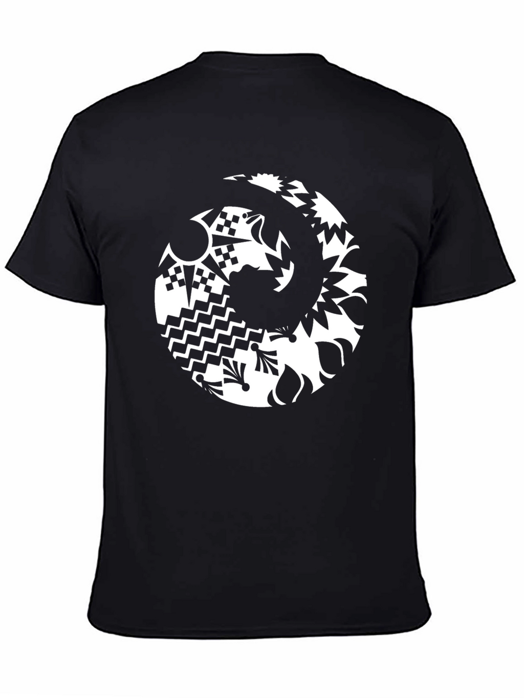 Abstract Graphic Tee - Black Casual Style