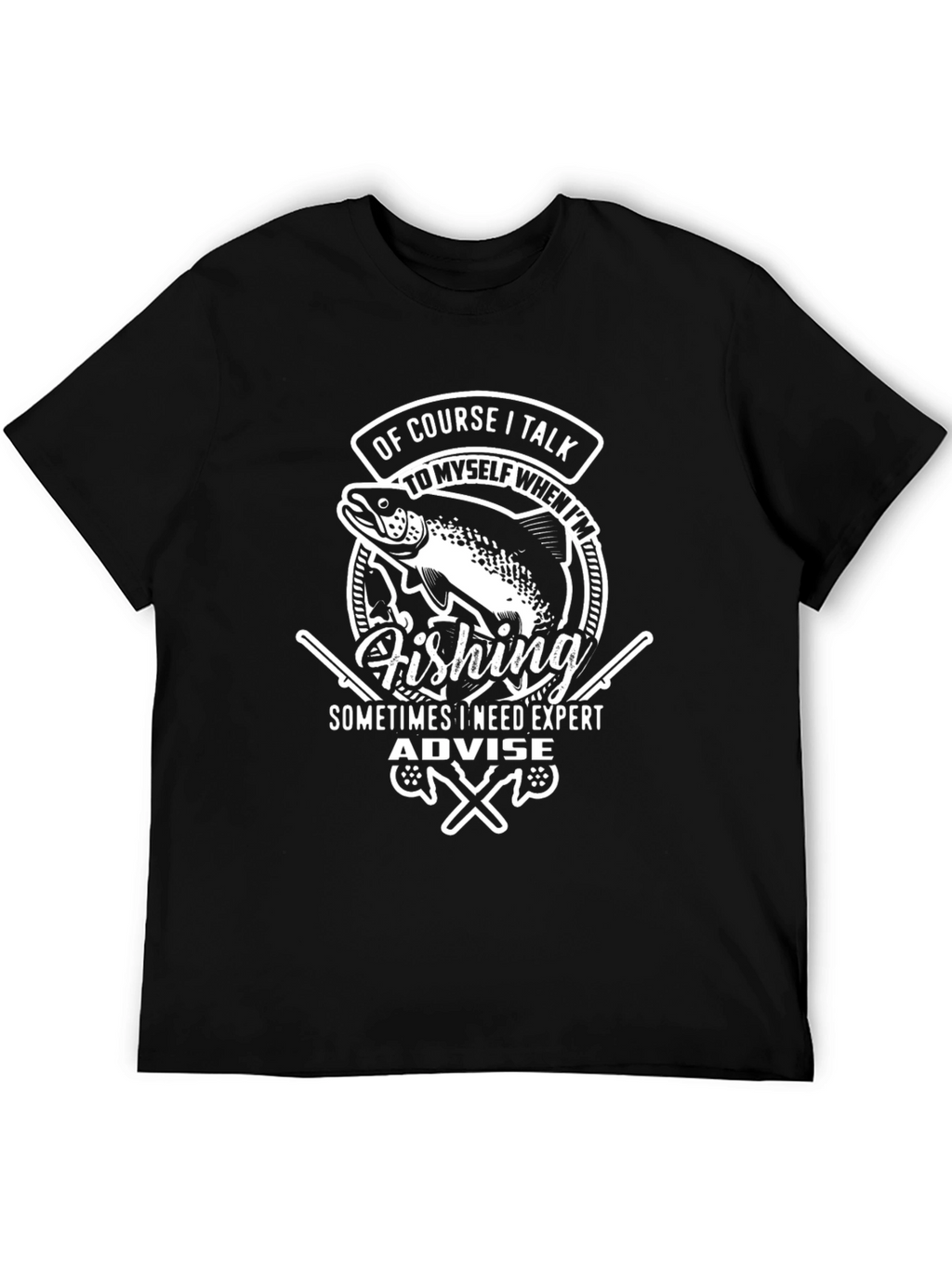 Fishing Expert Black Graphic T-Shirt