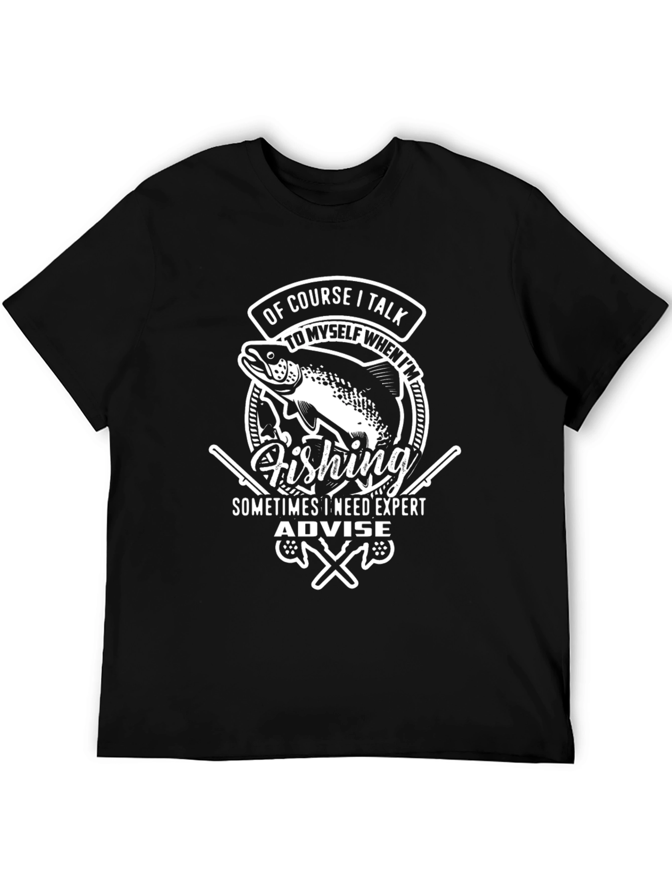 Fishing Expert Black Graphic T-Shirt