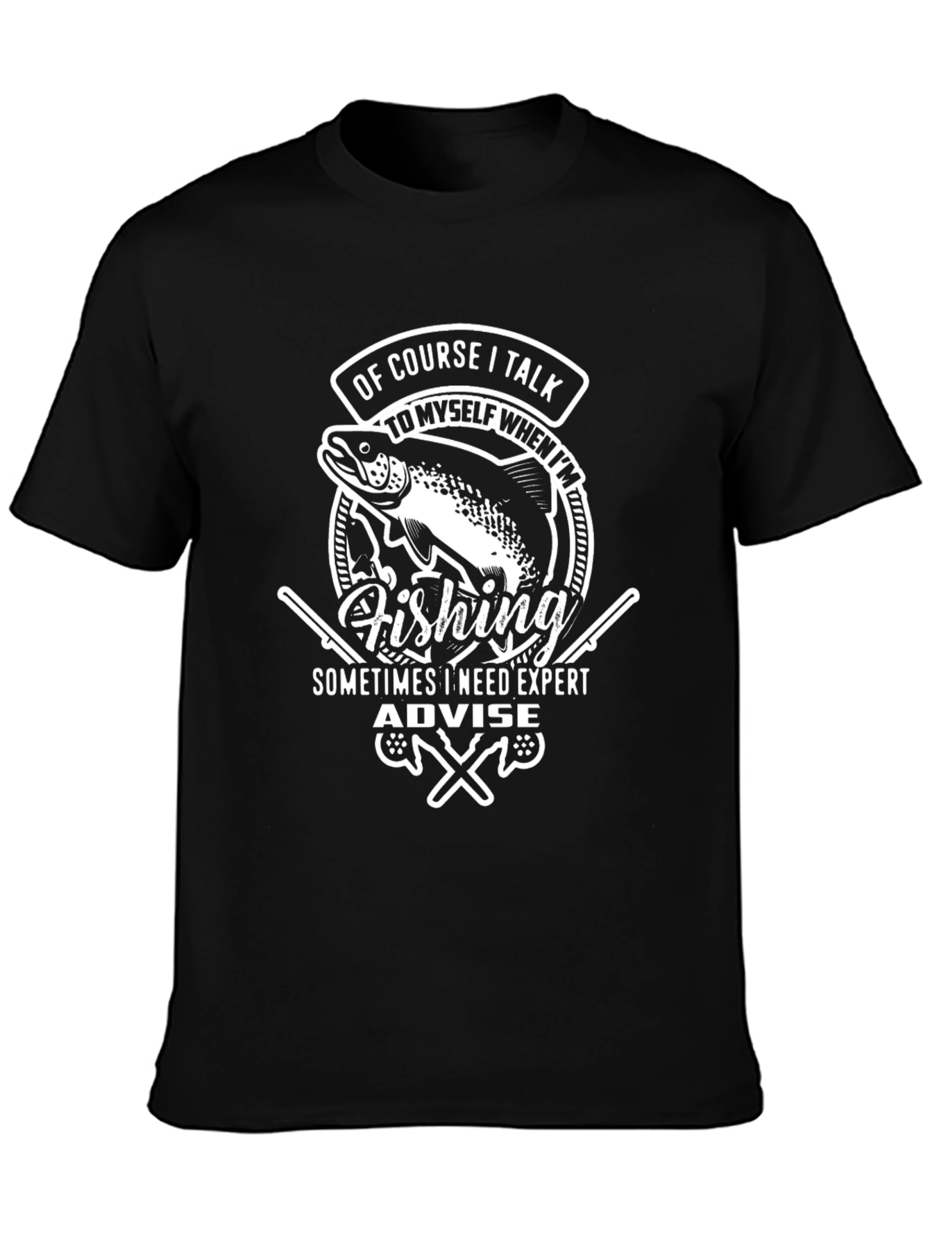 Fishing Expert Black Graphic T-Shirt
