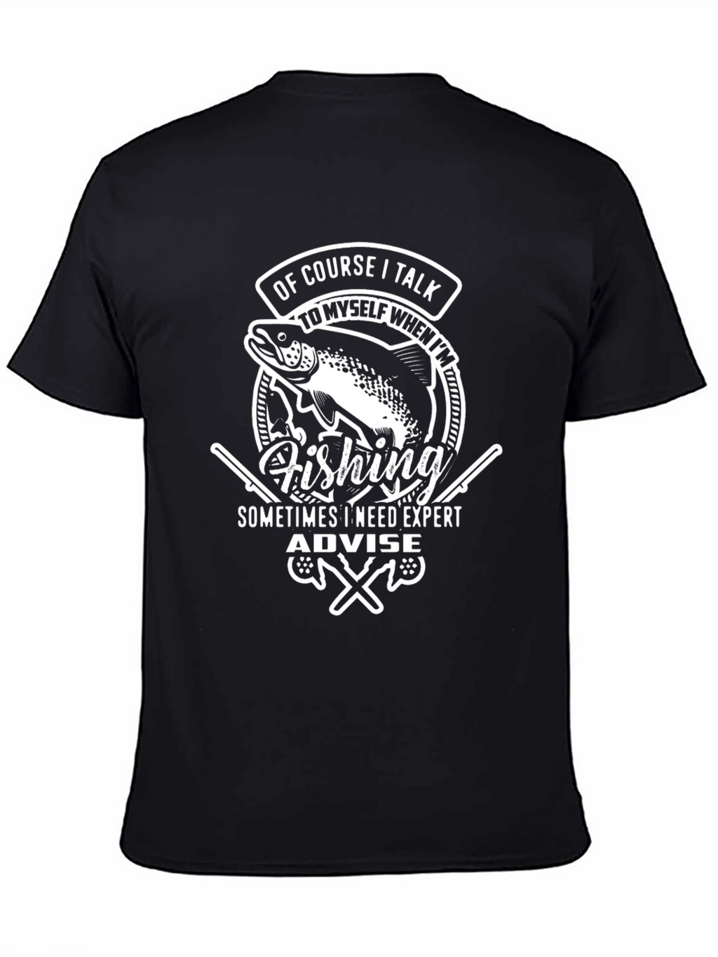 Fishing Expert Black Graphic T-Shirt