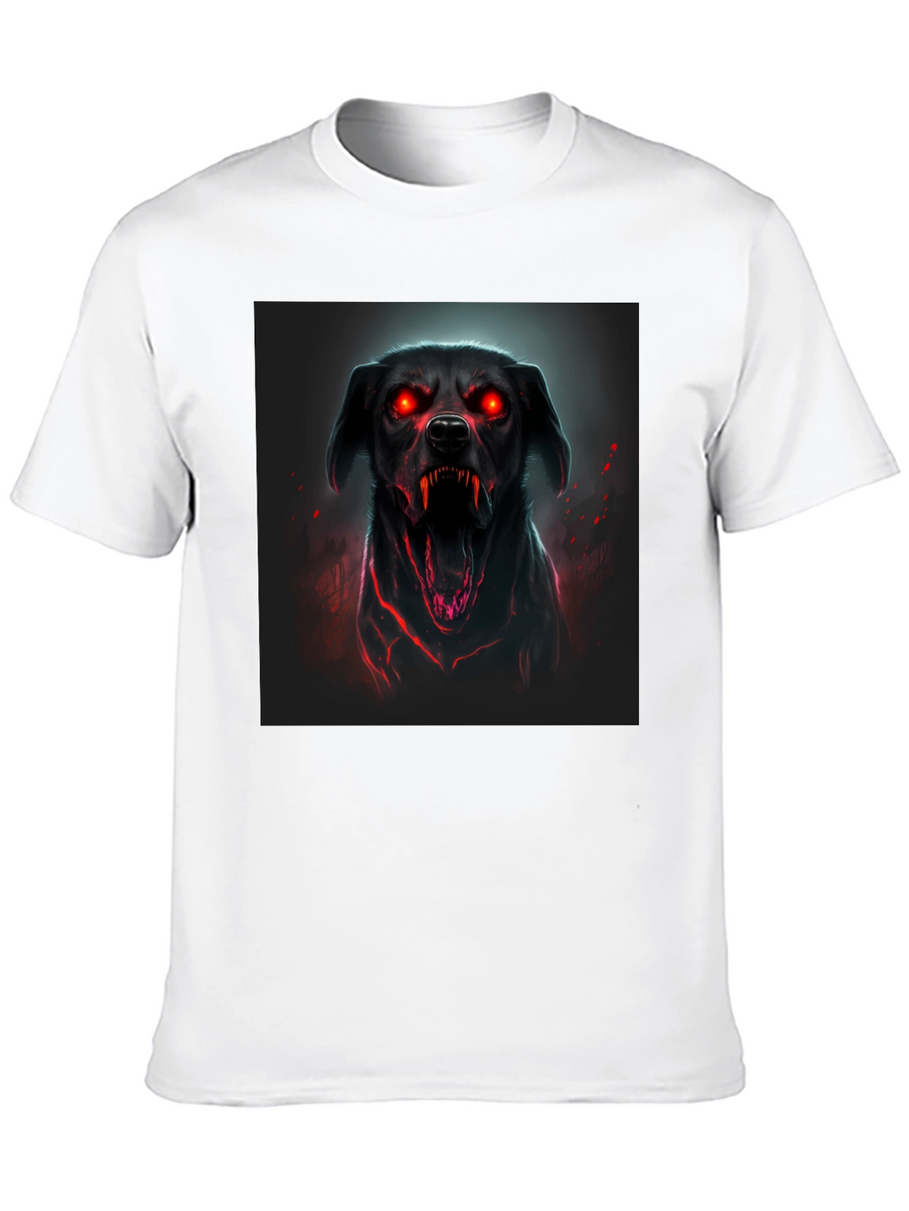 Mens Black T-Shirt with Graphic Dog Design